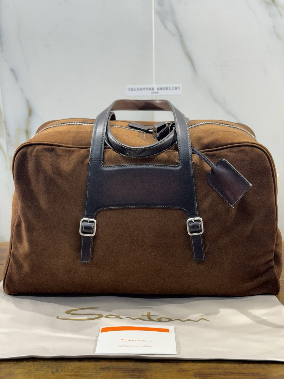 Borsone Weekend Viaggio Santoni Pelle Cuoio    Travel Bag Santoni Men Business