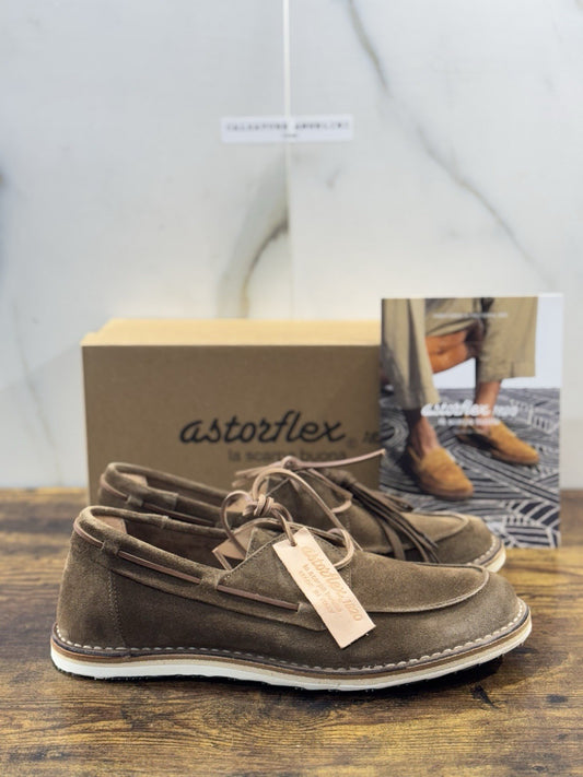 Astorflex Scarpa Dockflex Suede Dark Khaki  Handmade Quality Uomo 44