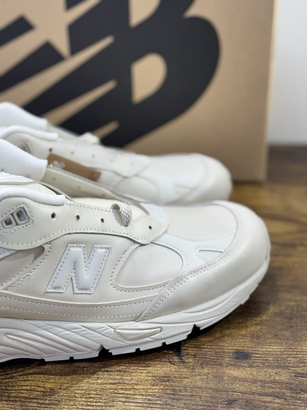 New Balance 991 Made In Uk Limited Edition 100% Leather White Icon 45
