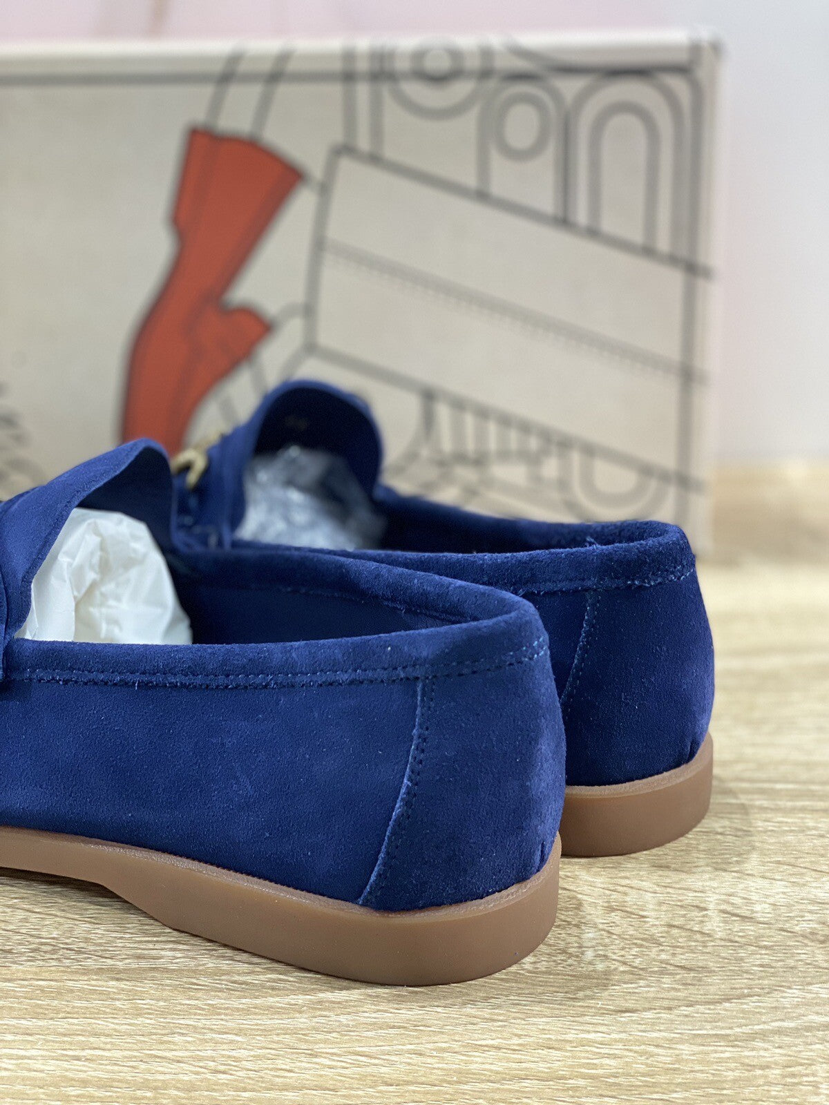 Il Mocassino Uomo In Suede Blu Fondo Gomma Ultra Flexi Made In Italy 41
