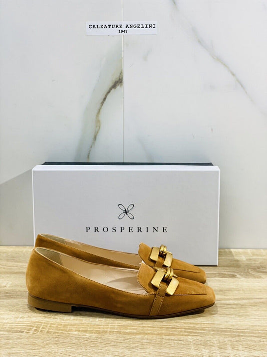 Prosperine mocassino donna in Suede Cuoio Luxury  made in italy 40