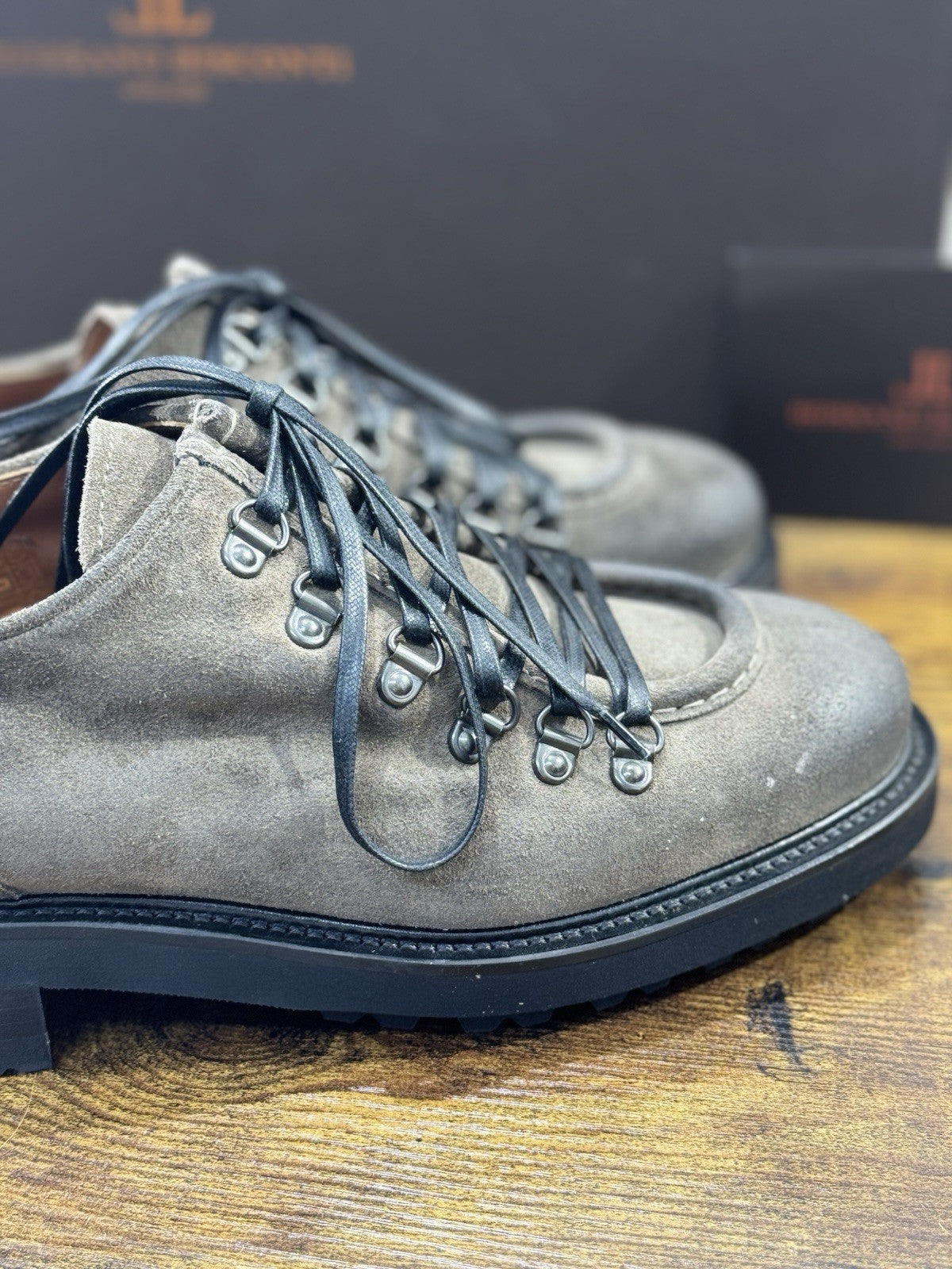 Rossano Bisconti Pedula   Uomo  Pelle Tortora  Suede     Fully Made In Italy 41