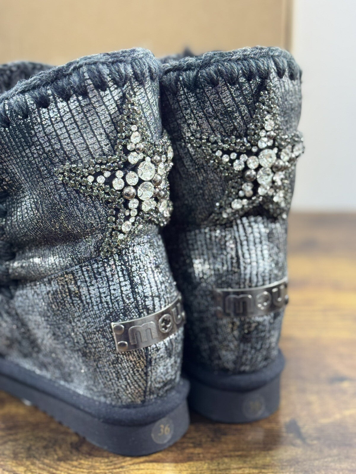 Mou Inner Wedge Nero Laminato Casual Mou Woman Boot 36