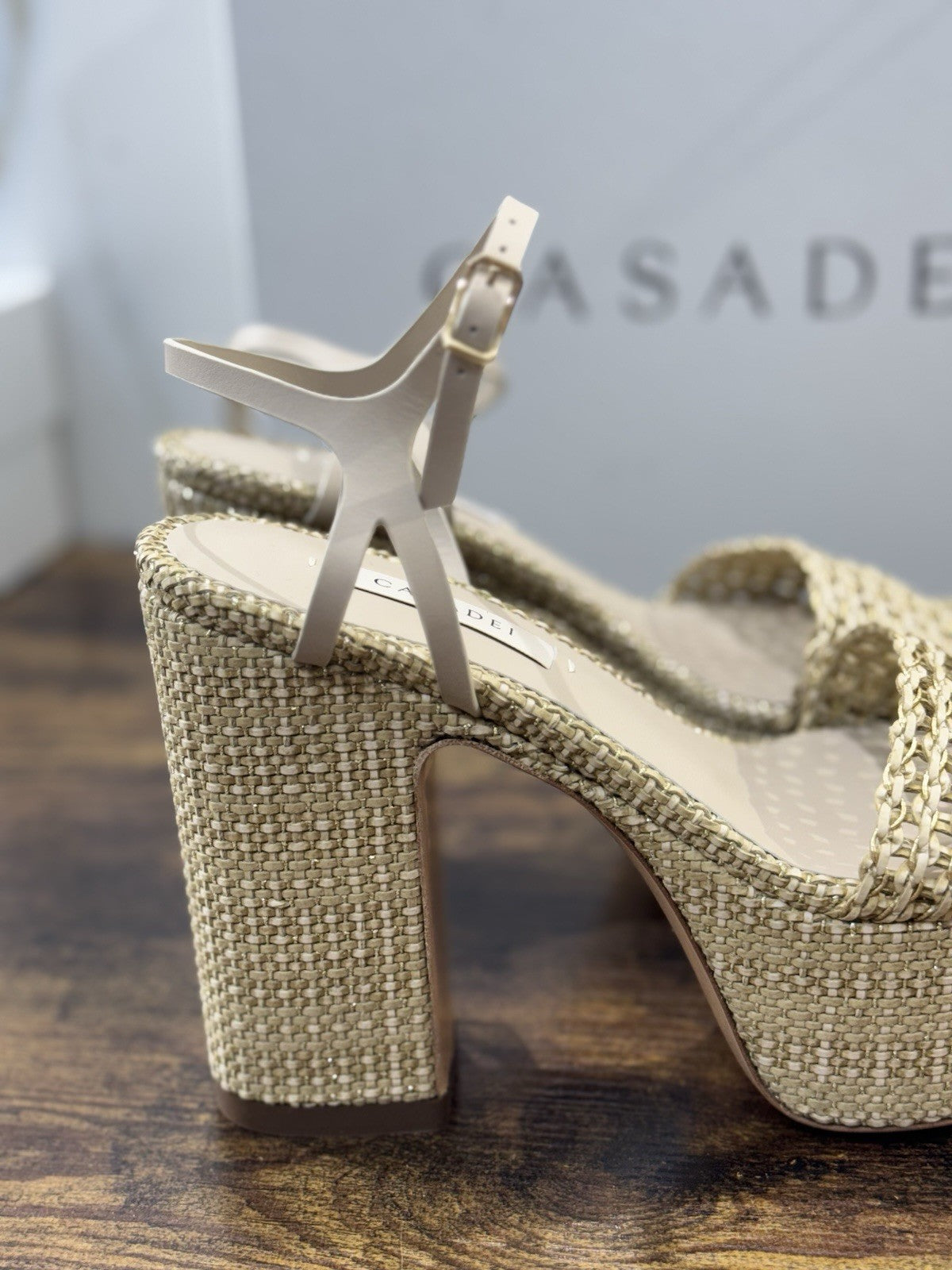 Casadei Sandalo Goldeneye Isa Platform Bambù  Luxury Casadei 39