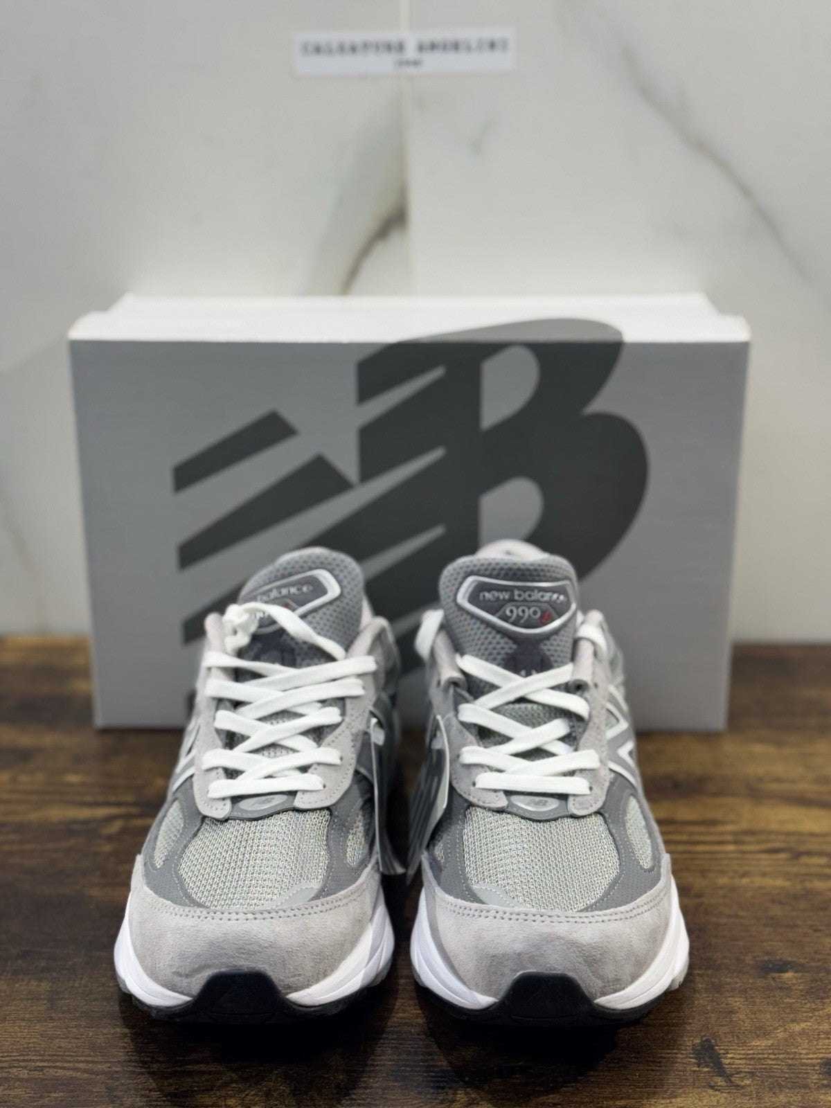 New Balance 990 Made In Usa Limited Edition 100% Leather Iconic Grey  Icon 41.5
