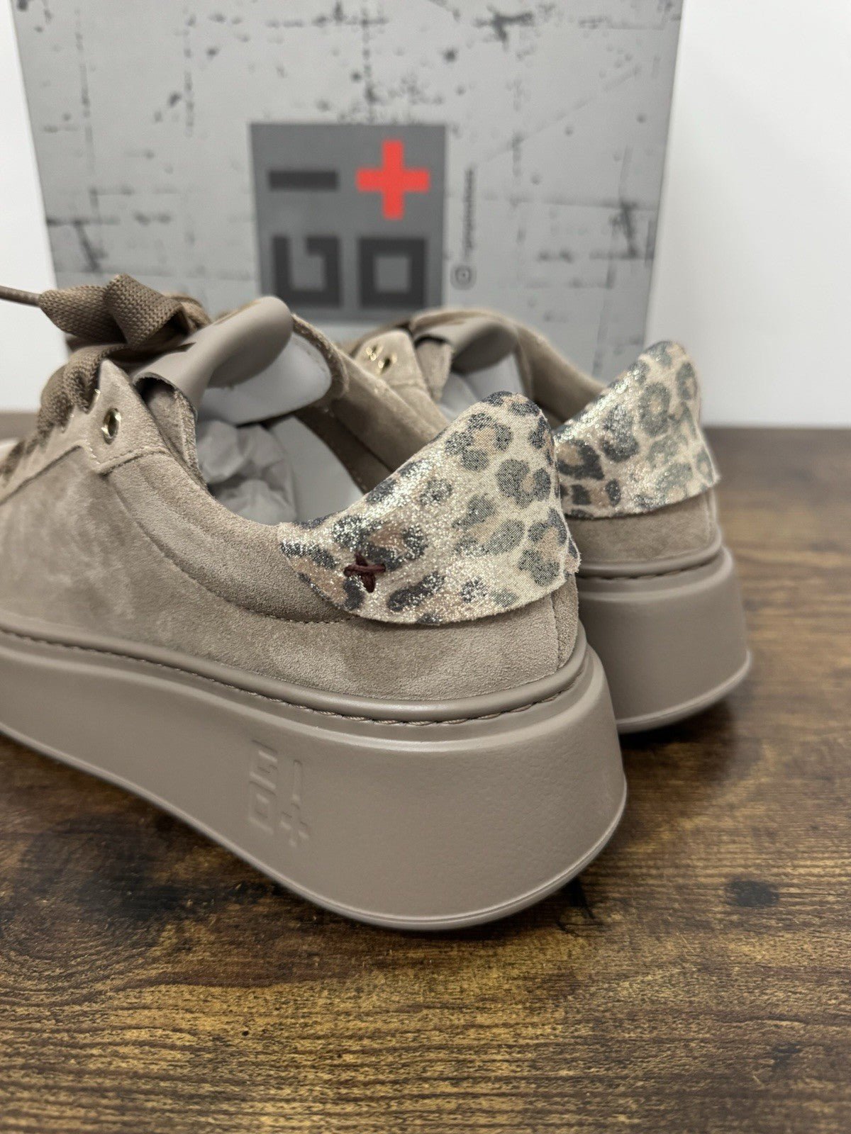 Gio + Sneaker Suede Tortora  Zeppa Extra Light Donna 38