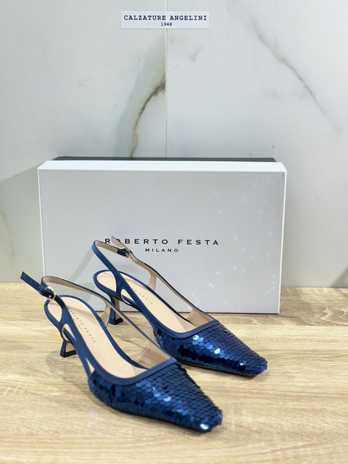 Roberto Festa Milano Scarpa Donna Siviglia Raso Navy Luxury Shoes 36