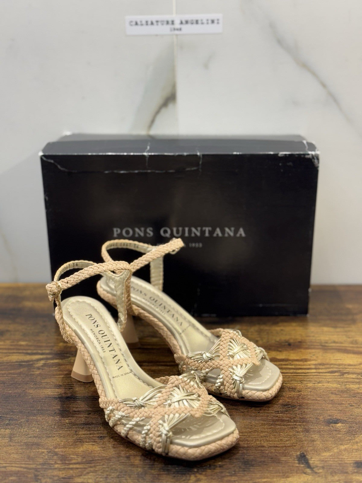 Pons Quintana Sandalo Pelle Beige Oro Con Tacco   Casual Pons Quintana Donna 36