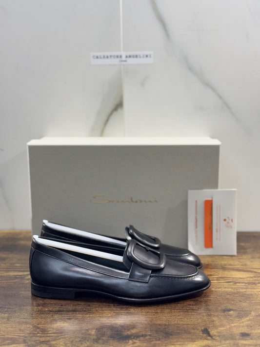 Santoni Mocassino Pelle Nera Luxury Santoni Scarpe Donna 37