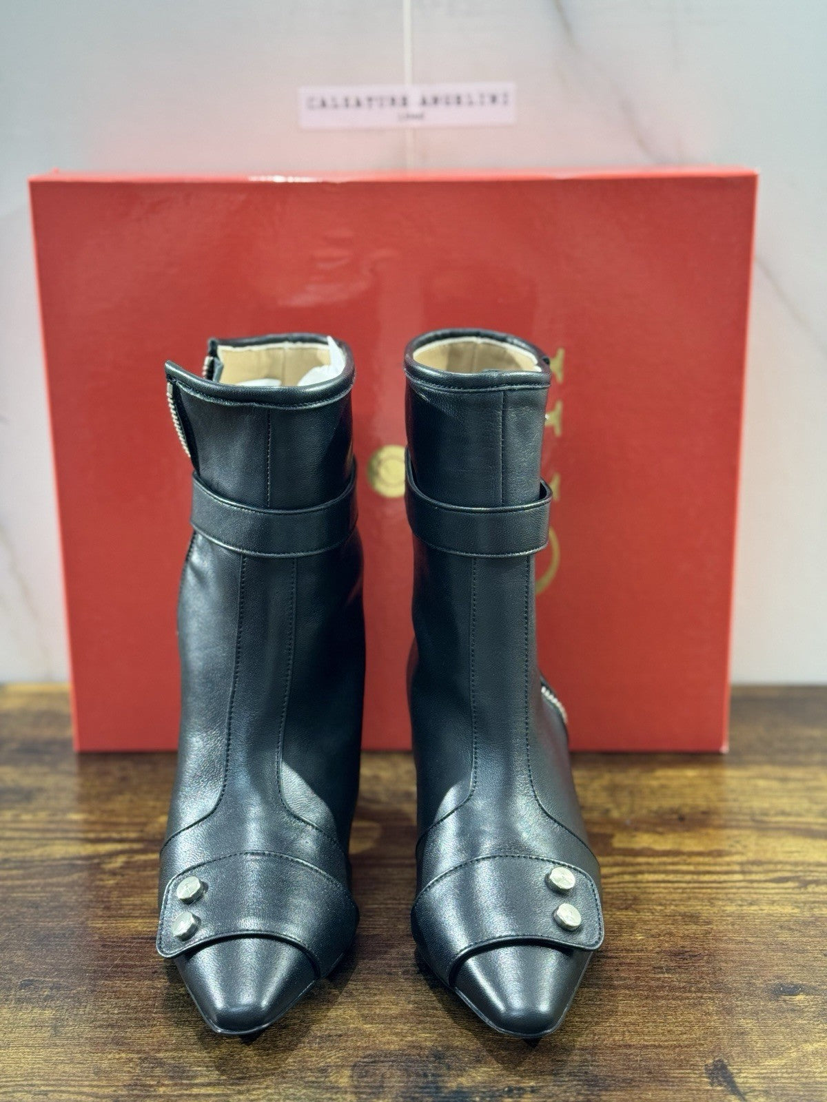 WO Milano tronchetto donna Pelle Nero   casual boot tacco luxury 40