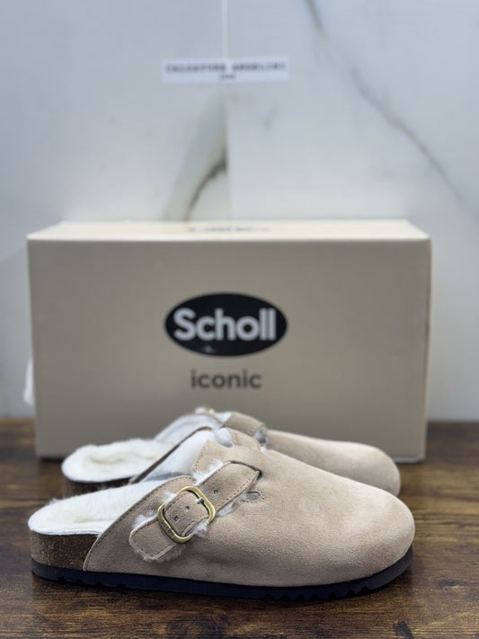 Scholl  Fae New F Sabot Donna Suede Taupe   Casual 38