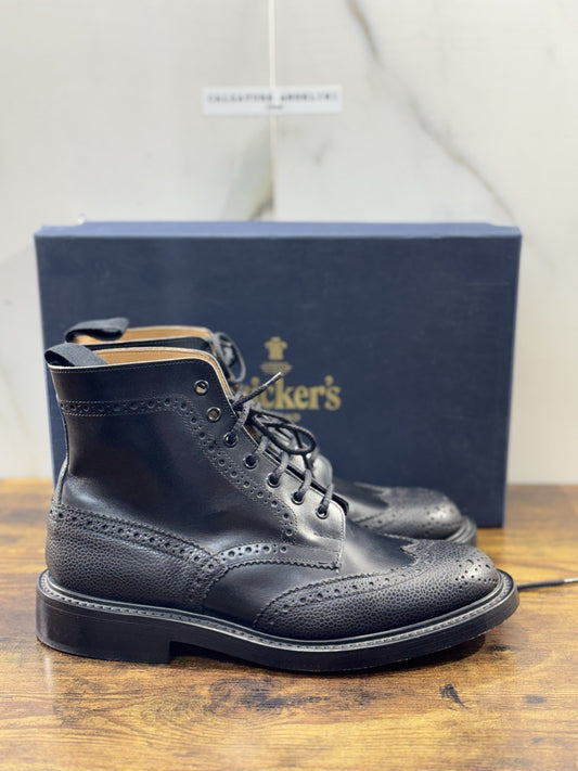 Tricker’s Stow Country boot fondo cuoio  pelle  Nero  luxury boot 7.5
