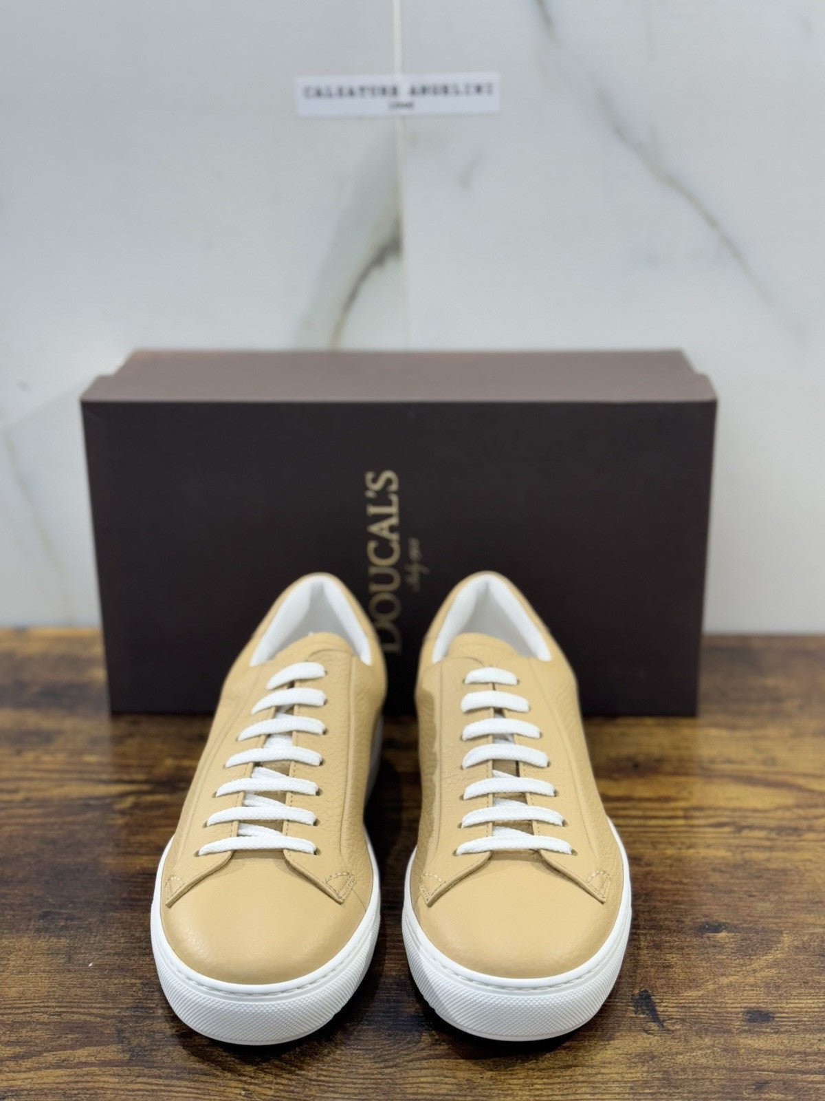 Doucal’s Sneaker Uomo Icon Pelle Beige     Luxury Men Shoes Doucal’s 41