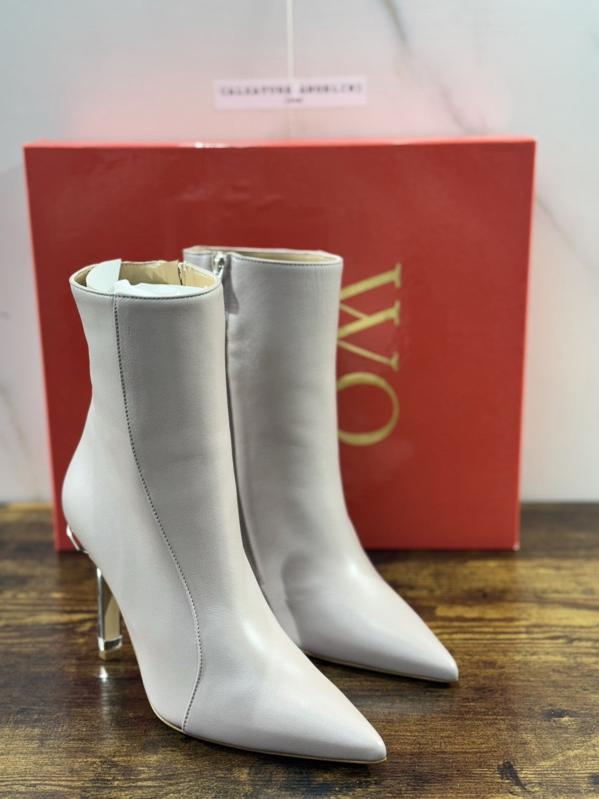 WO Milano tronchetto donna Pelle Perla    casual boot tacco luxury 36