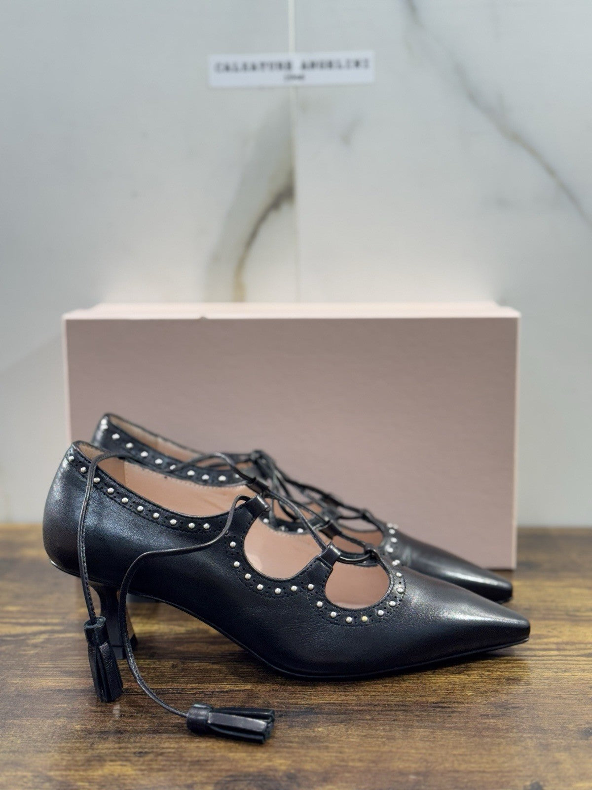 Anna F. Décolleté’ Donna Pelle Nero  Con Tacco 37.5