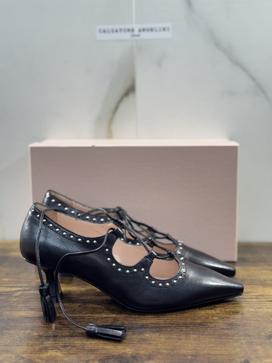 Anna F. Décolleté’ Donna Pelle Nero  Con Tacco 37.5