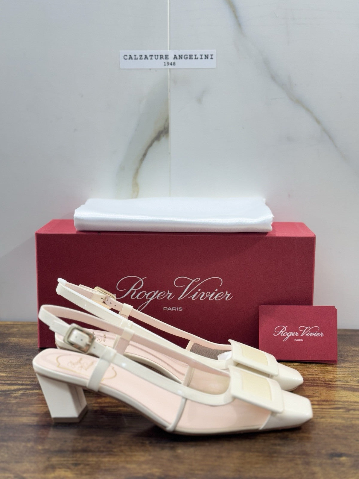 Roger Vivier Décolletés Slingback Belle Vivier 45 Mm  in pelle White Mesh 37