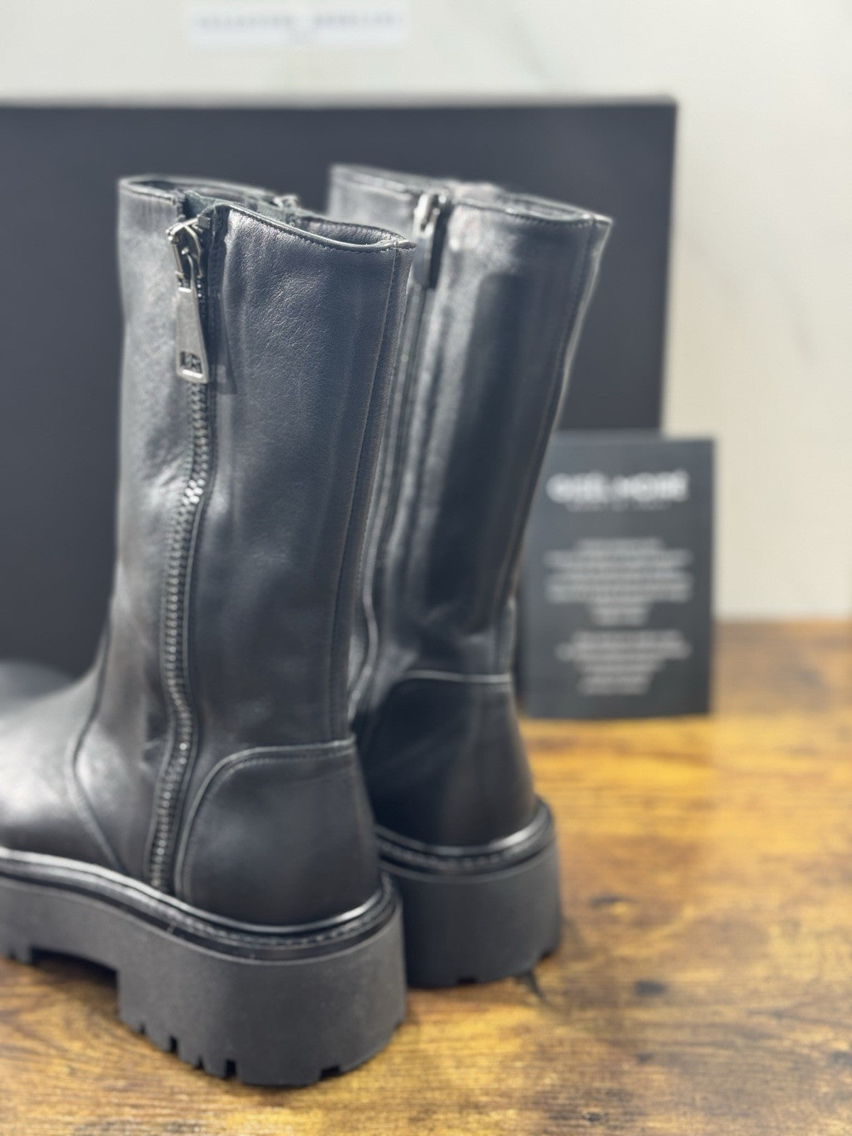Gisel Moire’ Biker     Donna Pelle Nera Made In Italy 37