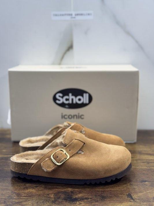 Scholl  Fae New F Sabot Donna Suede Cognac  Casual 38