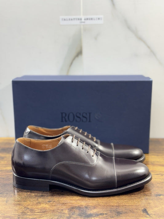 Rossi Scarpa Uomo Oxford Pelle Marrone Made In Italy 40