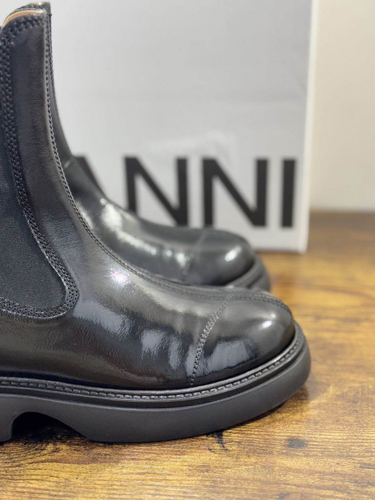 Ganni Chelsea Boot Donna Pelle Nero Causal Boot Donna Ganni 40
