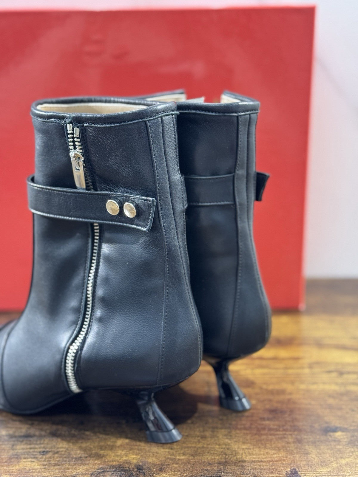 WO Milano tronchetto donna Pelle Nero   casual boot tacco luxury 38