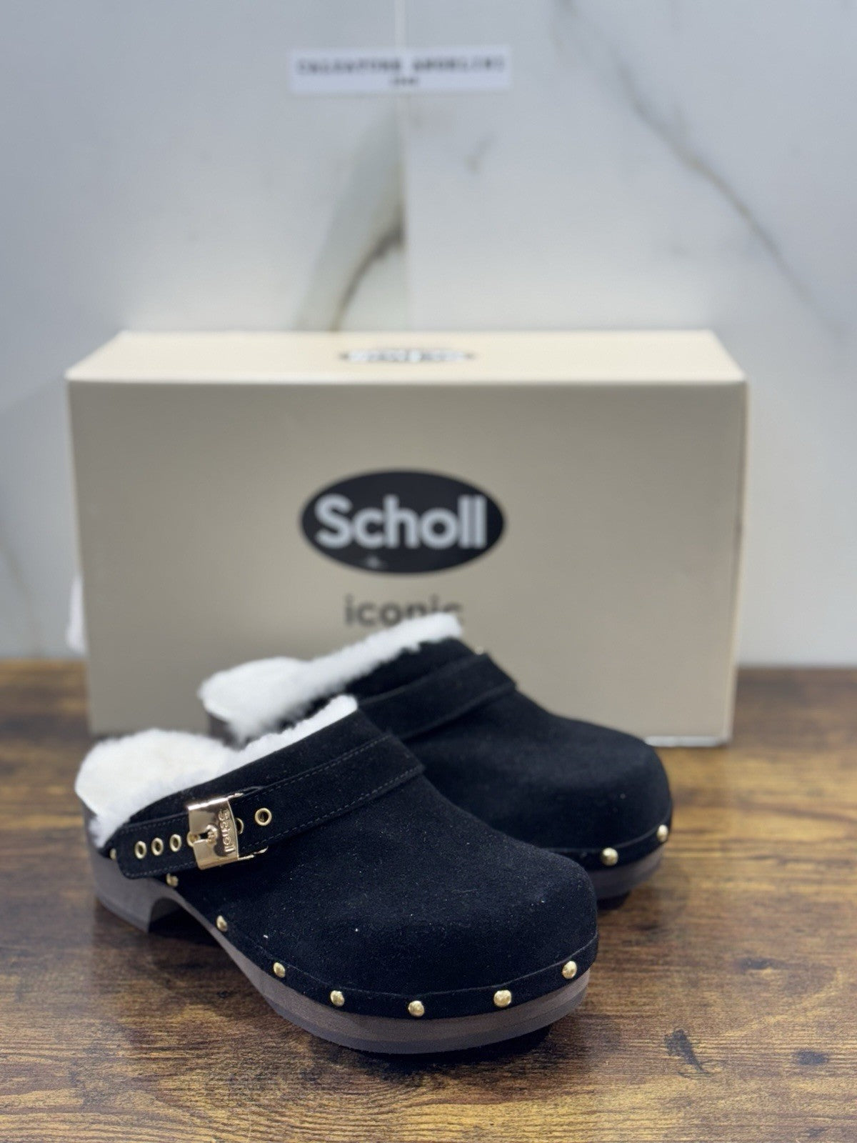 Scholl  Pescura Robin  Zoccolo Donna Suede Nero Casual Clogs 41