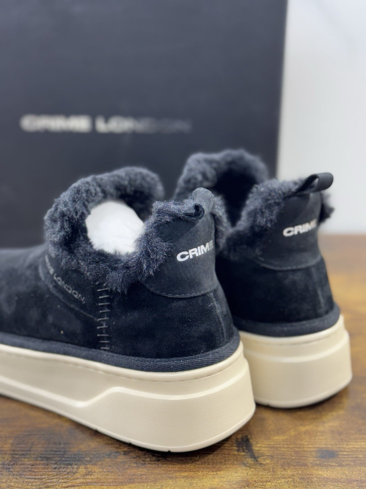 Crime London Sneaker Donna   Snooze Boot Pelle Nero Casual  Shoes 36