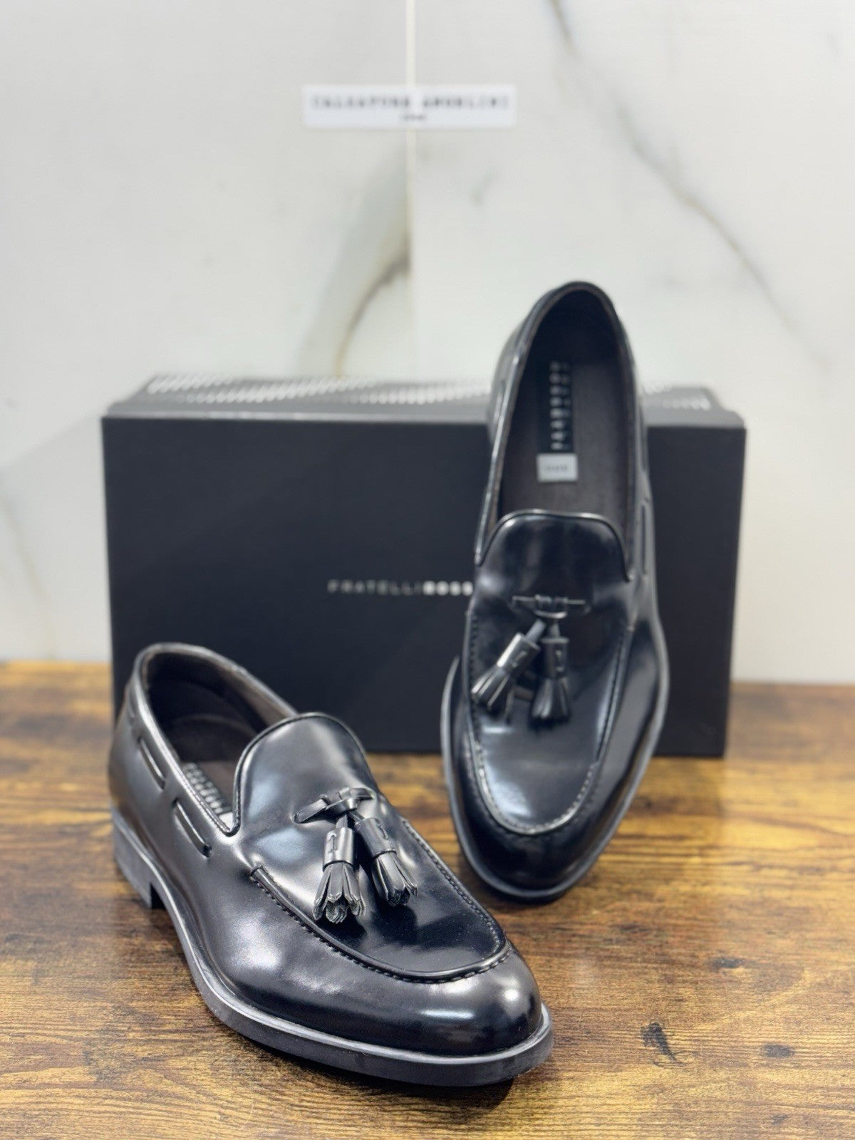 fratelli rossetti Scarpa Uomo Mocassino Nero   Nappine  Luxury Men Shoe 41