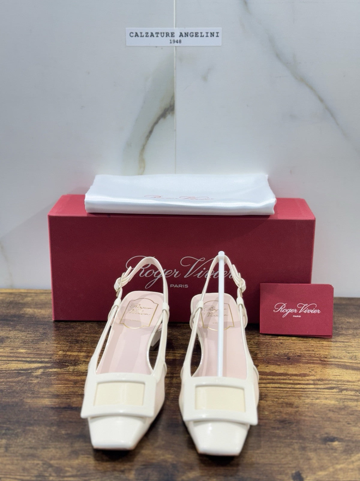 Roger Vivier Décolletés Slingback Belle Vivier 45 Mm  in pelle White Mesh 37