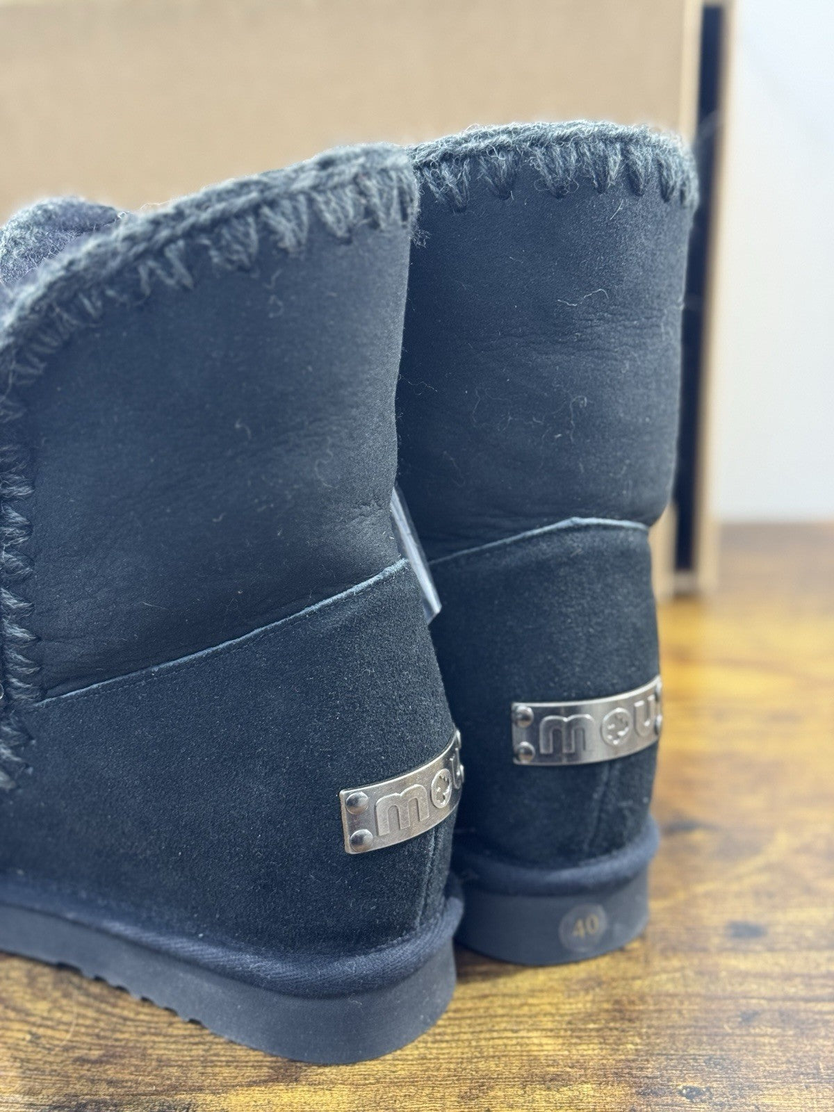 Mou eskimo Inner Wedge Short  Nero   Casual Mou Woman Boot  Pietre  Logo 40’