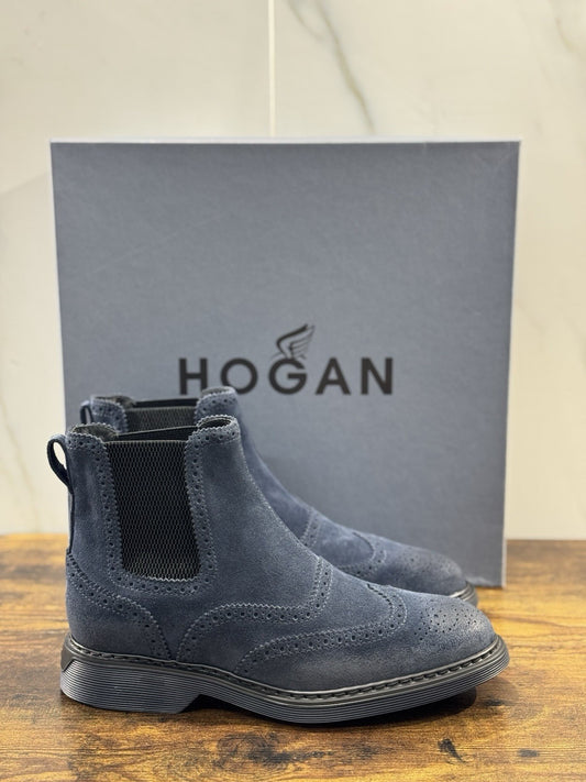 Hogan H576  Chelsea Boot Uomo Suede Blu   Extra Light Casual Hogan Boot Men 43