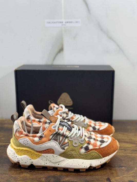 Flower Mountain Yamano 3 Orange Zucca Light Suede Pony  Causal Snekaer Donna 37