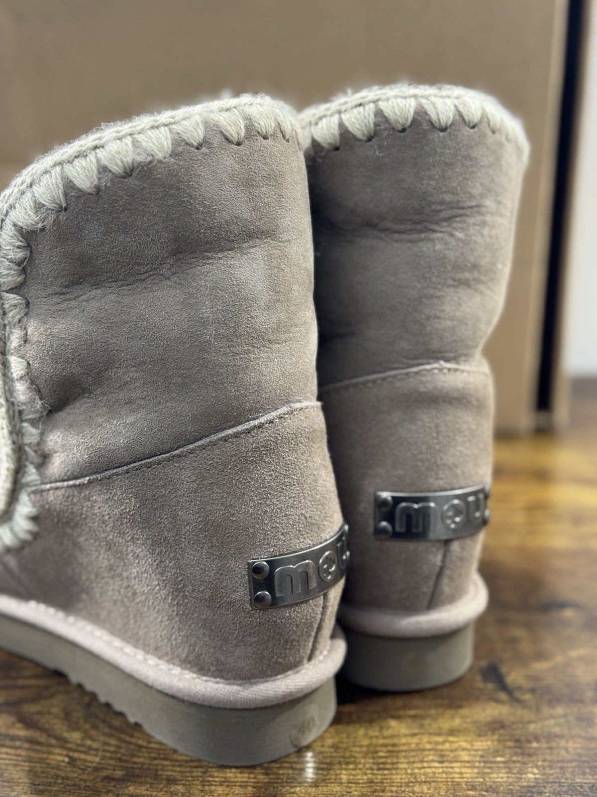 Mou eskimo Inner Wedge Short  Taupe    Casual Mou Woman Boot  Pietre  Logo 40’