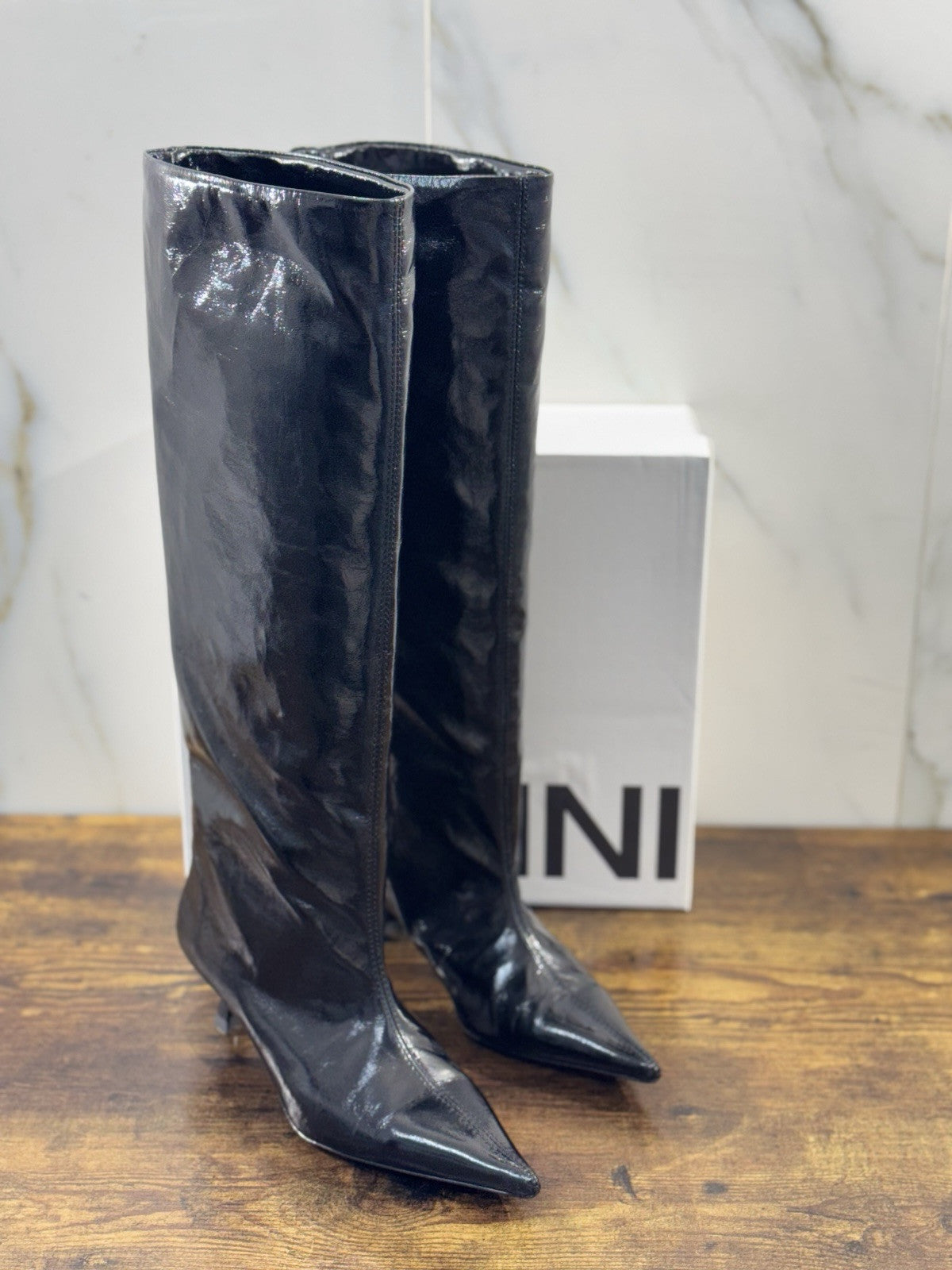 Ganni Stivale Donna  Pelle Nero Causal Boot Donna Ganni 37