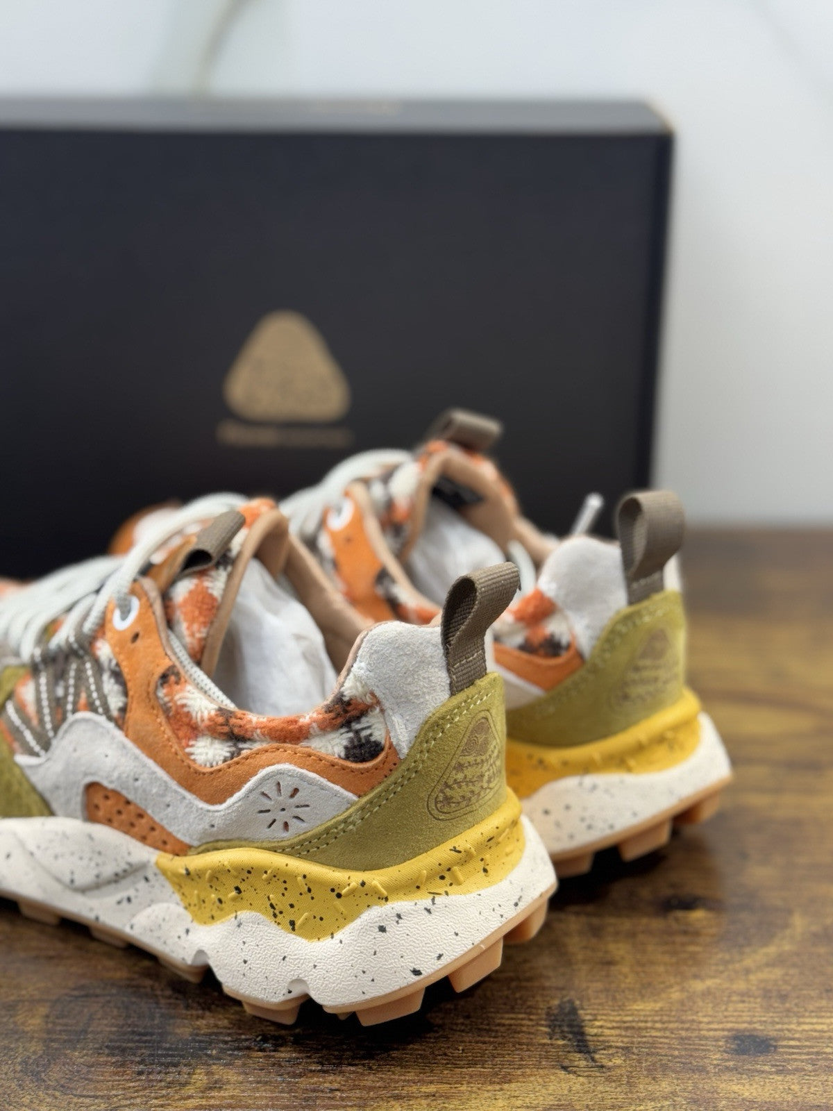Flower Mountain Yamano 3 Orange Zucca Light Suede Pony  Causal Snekaer Donna 37