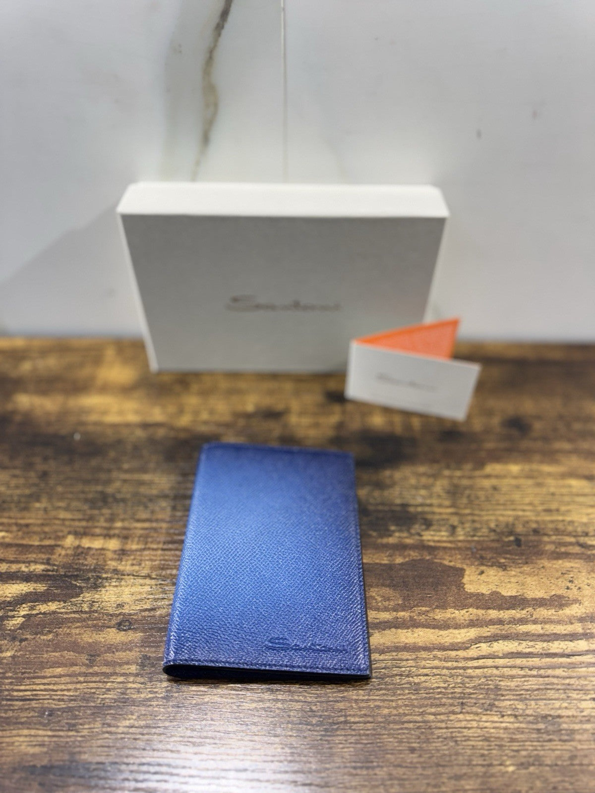 Santoni Porta  Passaporto Pelle Blu   Bottolata Santoni Luxury Men Passaport