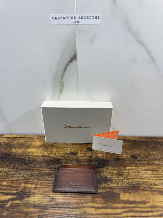 Porta Carte Di Credito Pelle Marrone  Santoni Luxury Men Wallet Santoni