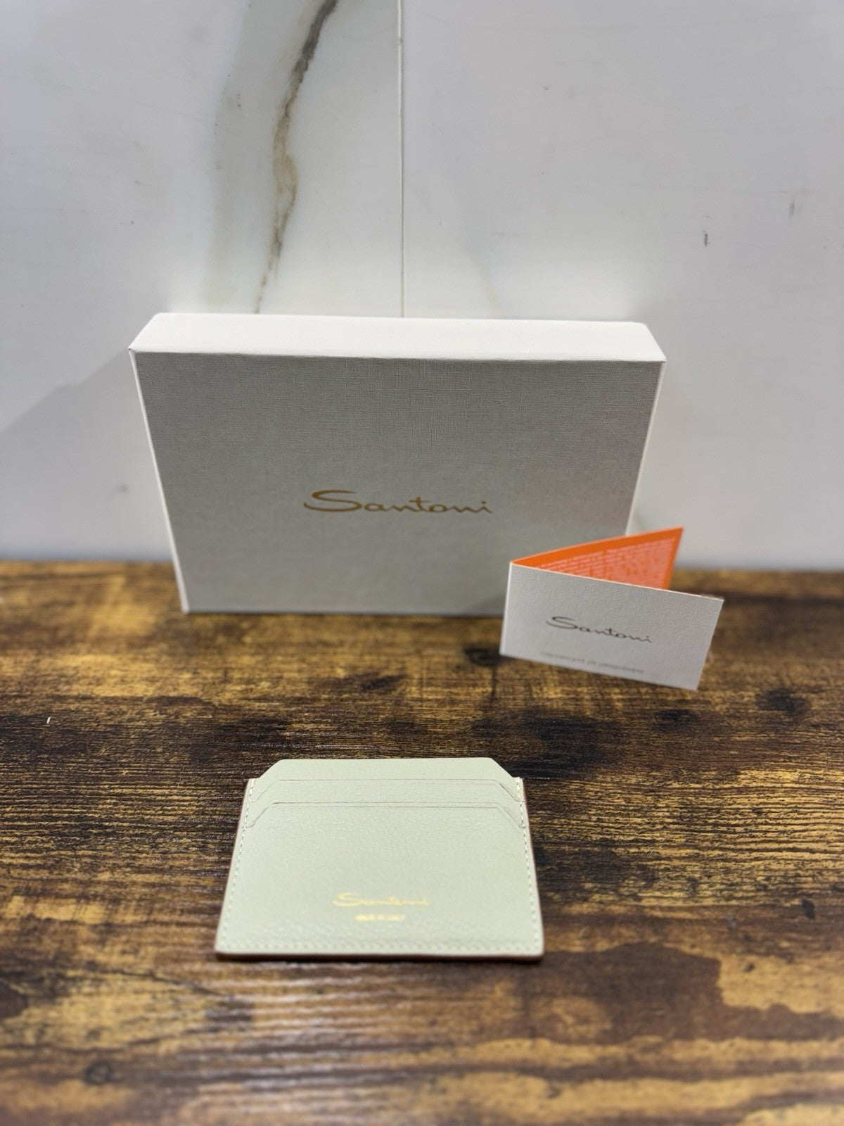 Porta Carte Di Credito Pelle Salvia    Santoni Luxury Men Wallet Santoni