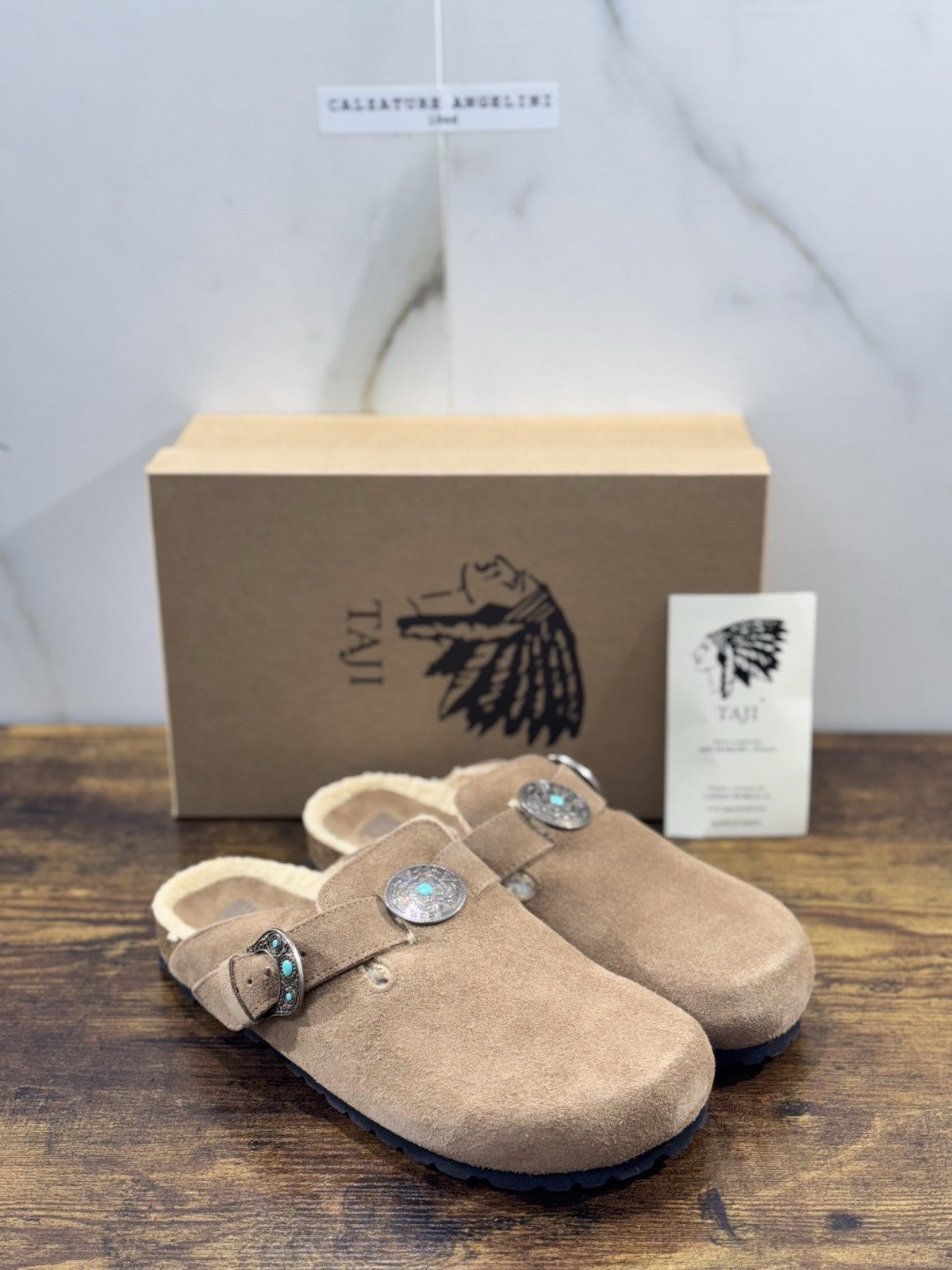 Taji Sabot Donna Suede Visone Icon Sabot Made In Italy 40