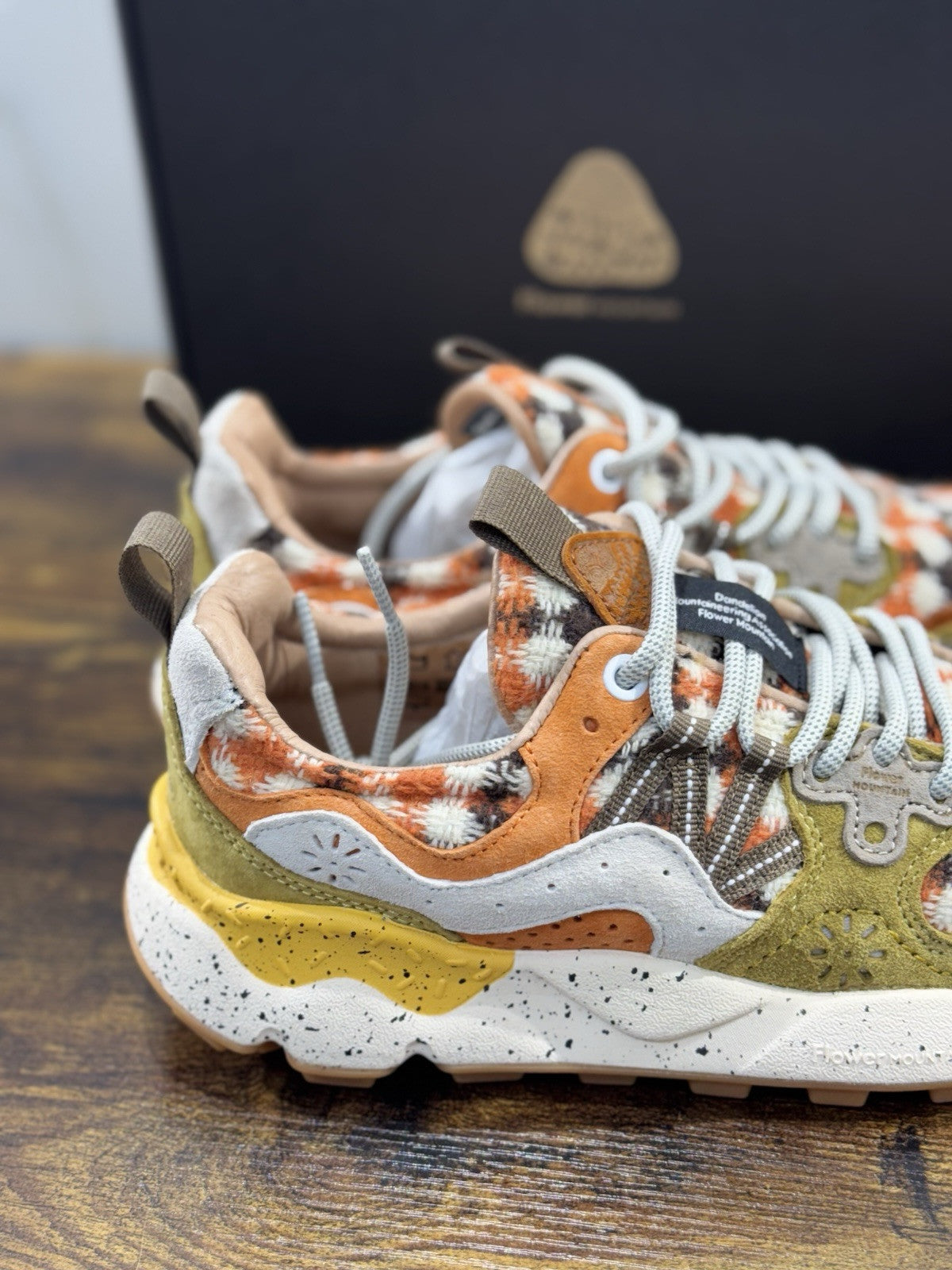 Flower Mountain Yamano 3 Orange Zucca Light Suede Pony  Causal Snekaer Donna 37
