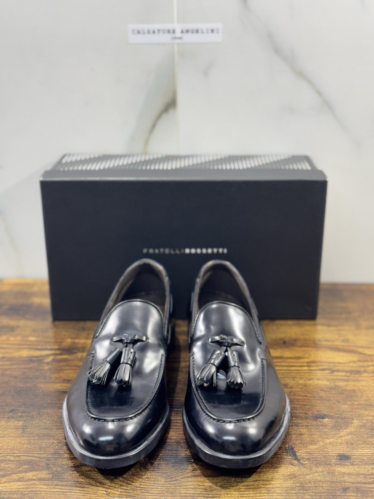 fratelli rossetti Scarpa Uomo Mocassino Nero   Nappine  Luxury Men Shoe 41