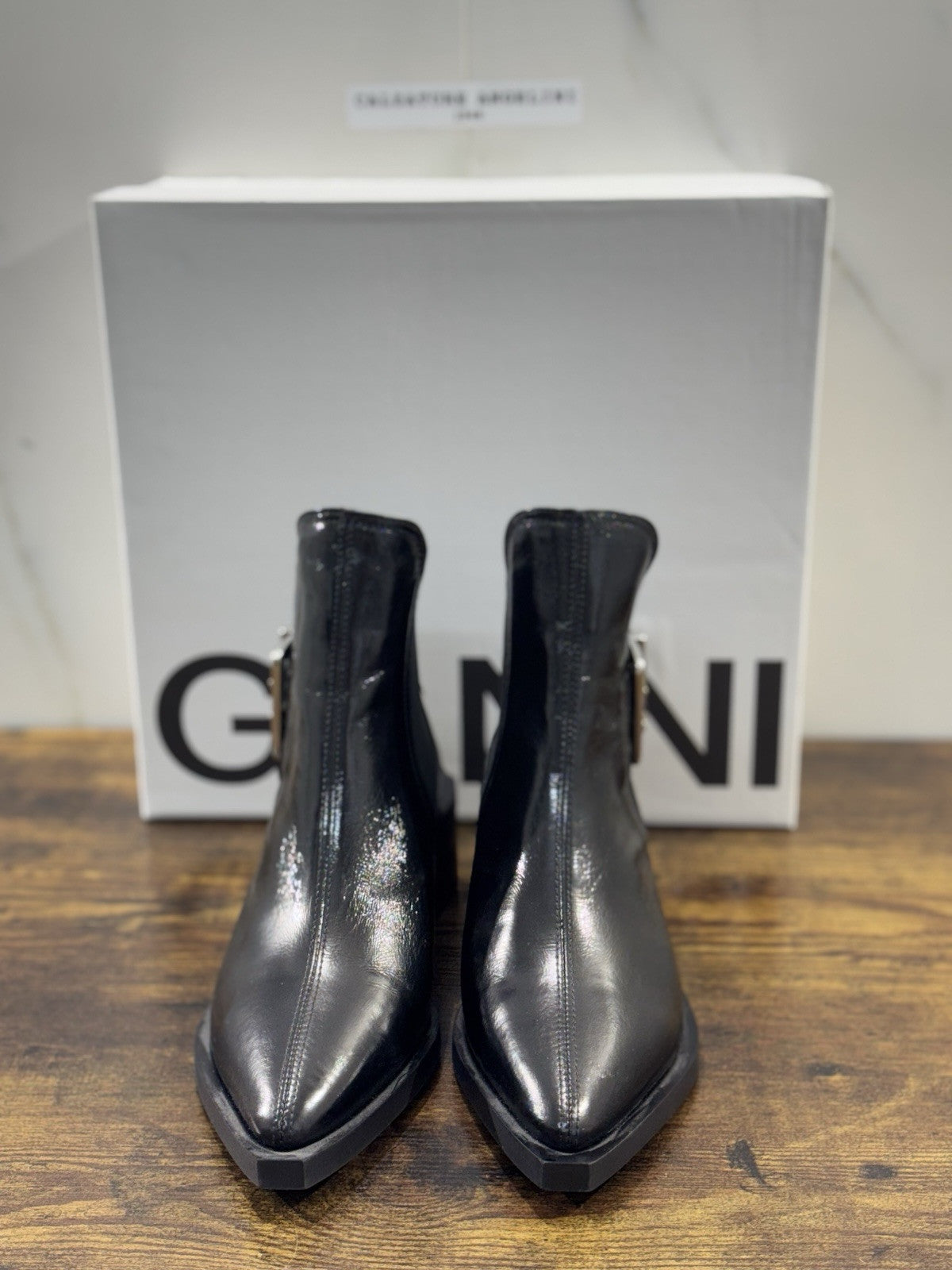 Ganni Texano  Donna Pelle Nero Causal Boot Donna Ganni 37