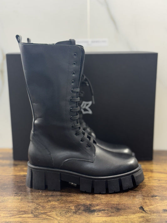 Gisel Moire’ Anfibio Donna Pelle Nero Made In Italy 39