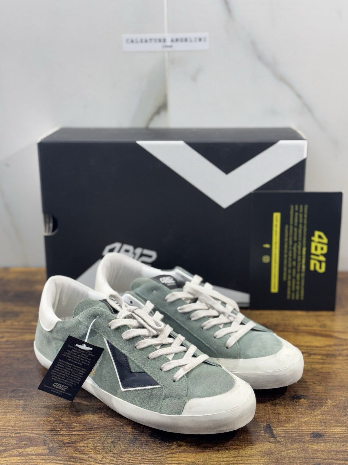 4B12 Sneaker Uomo Suprime   Pelle Military Washed SuedeSneaker    Casual Shoe 41