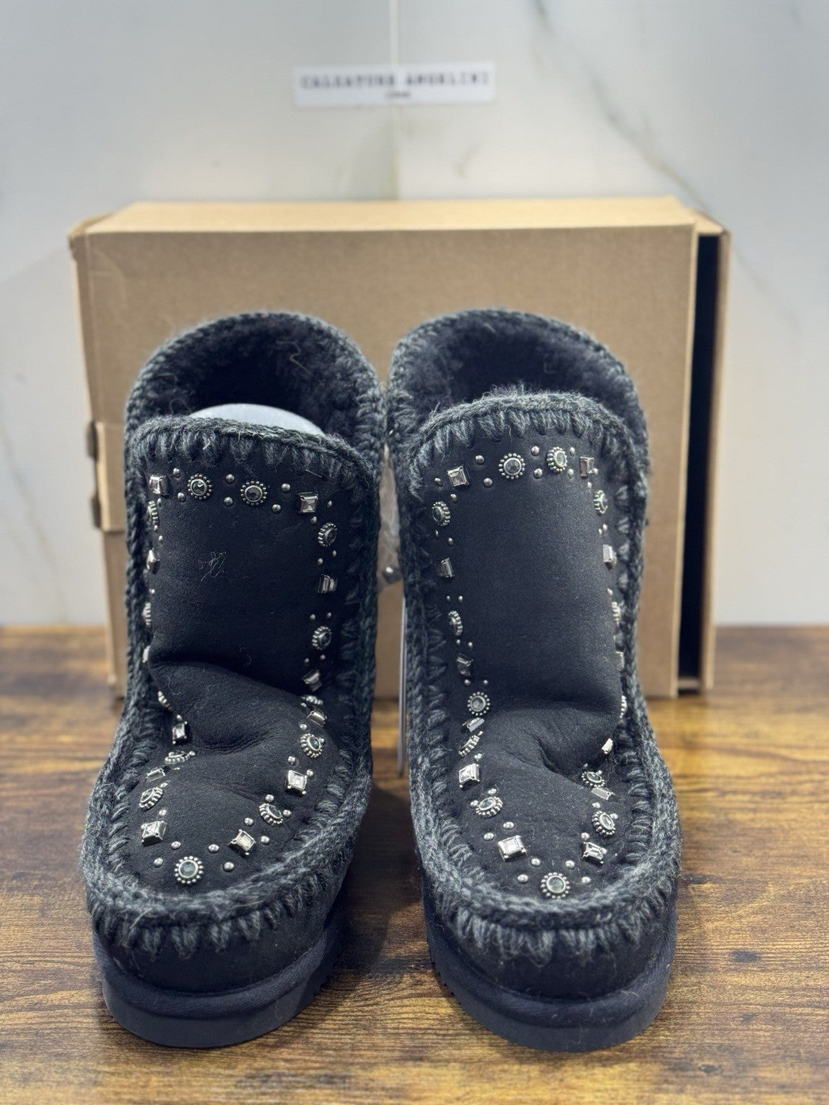 Mou eskimo Inner Wedge Short  Nero   Casual Mou Woman Boot  Pietre  Logo 40’