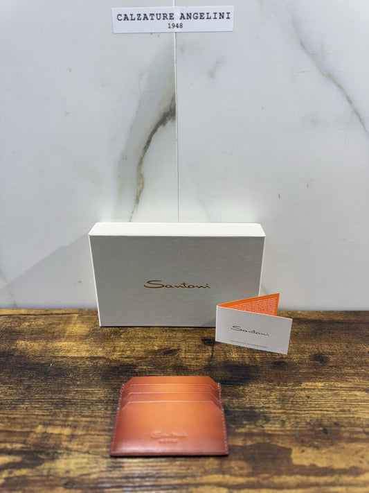 Porta Carte Di Credito Pelle Cuoio    Santoni Luxury Men Wallet Santoni