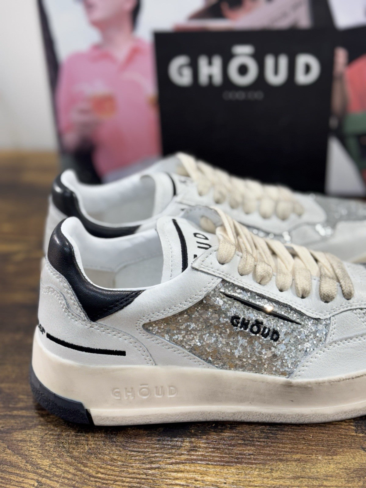 Ghoud Sneaker Donna Tweener Low Pelle Silver Black    Casual Woman Sneaker 37