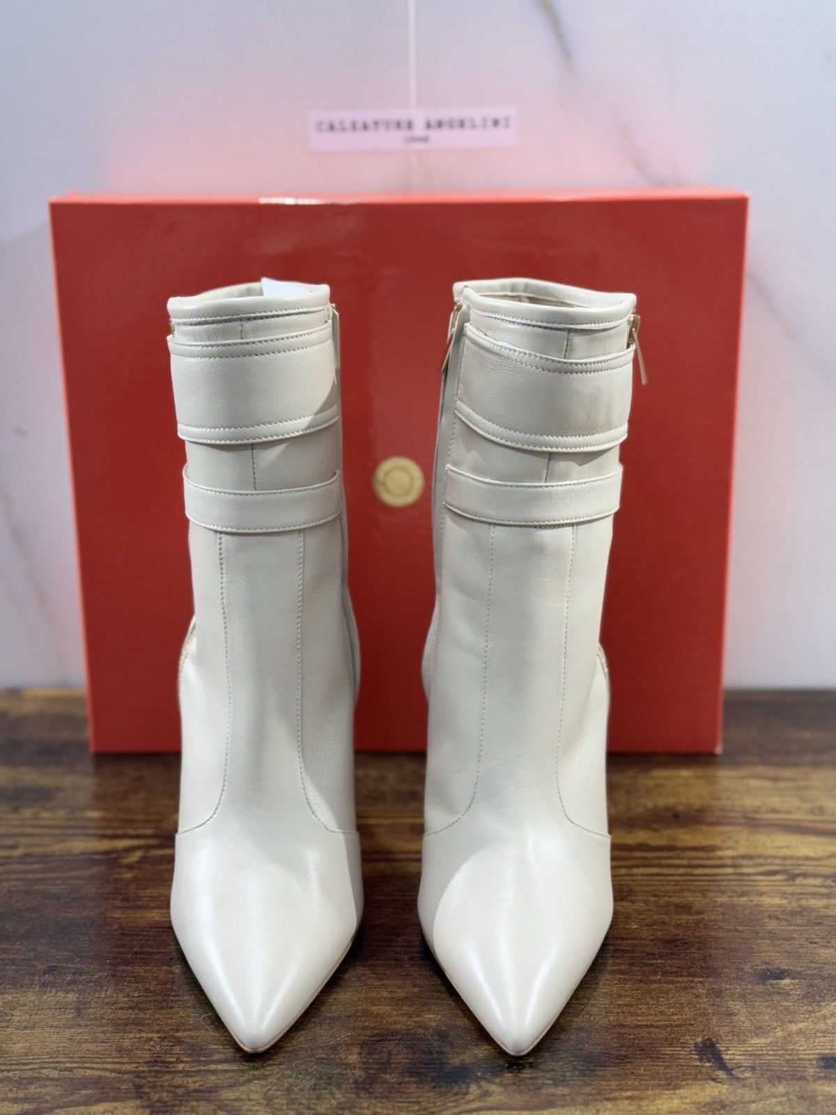 WO Milano tronchetto donna Pelle Milk  casual boot tacco luxury 40
