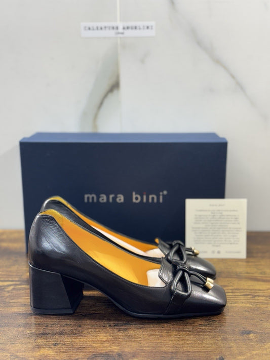 Mara Bini Mocassino  Donna Pelle Nero  Con Tacco Handmade Sacchetto 40